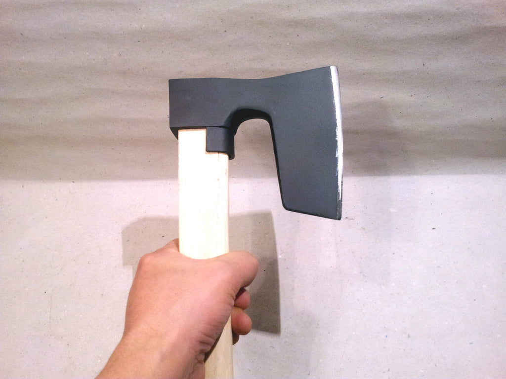 BEARDED STEEL AXE / HATCHET WITH METAL GUARD VIKING STYLE WITH HANDLE