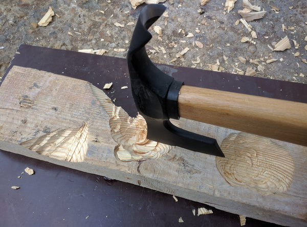 Elegant small bearded hatchet / axe combined with curved adze blade - bowl makers tool- rare!!!