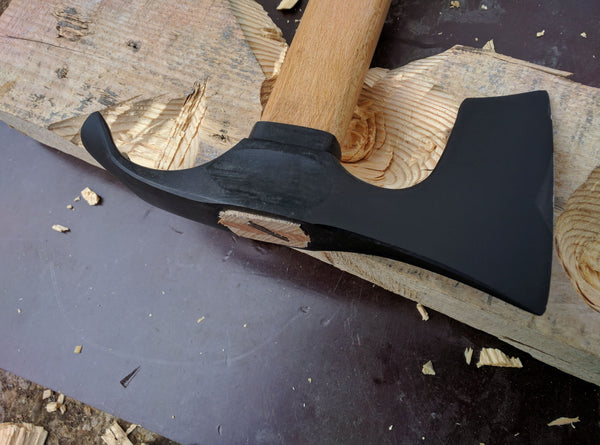 Elegant small bearded hatchet / axe combined with curved adze blade - bowl makers tool- rare!!!