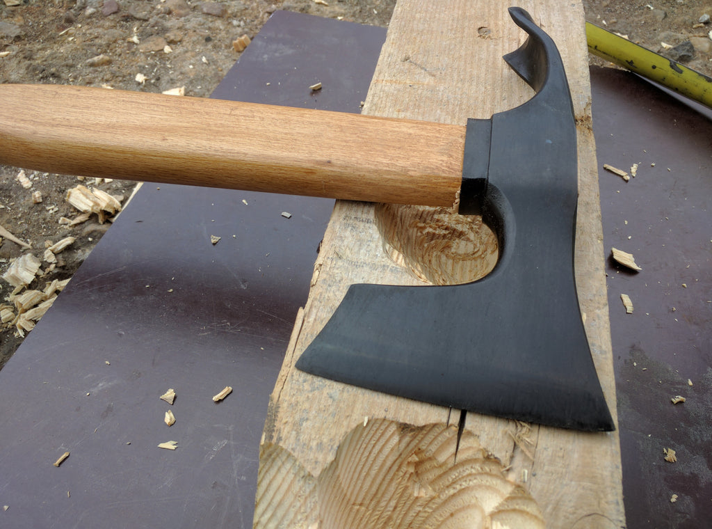 Elegant small bearded hatchet / axe combined with curved adze blade - bowl makers tool- rare!!!