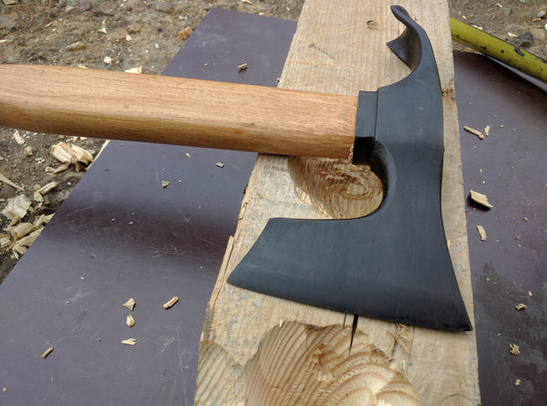 Elegant small bearded hatchet / axe combined with curved adze blade - bowl makers tool- rare!!!