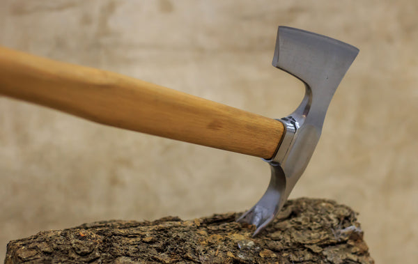 Bearded hatchet / axe combined with curved adze blade by mapsyst