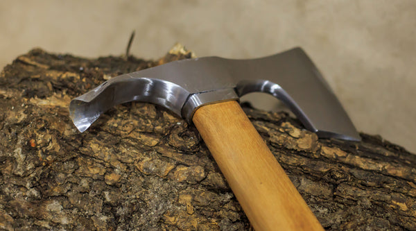 Bearded hatchet / axe combined with curved adze blade by mapsyst