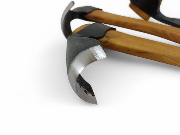 Set of 3 wood carving woodworking bowl adze tools - straight - big - small curved adze