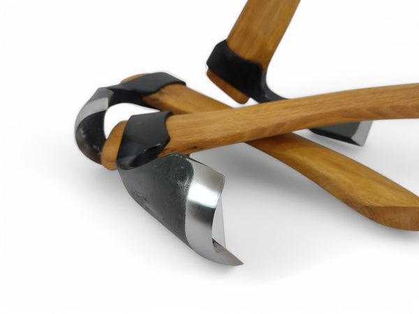 Set of 3 wood carving woodworking bowl adze tools - straight - big - small curved adze