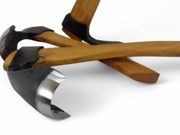 Set of 3 wood carving woodworking bowl adze tools - straight - big - small curved adze